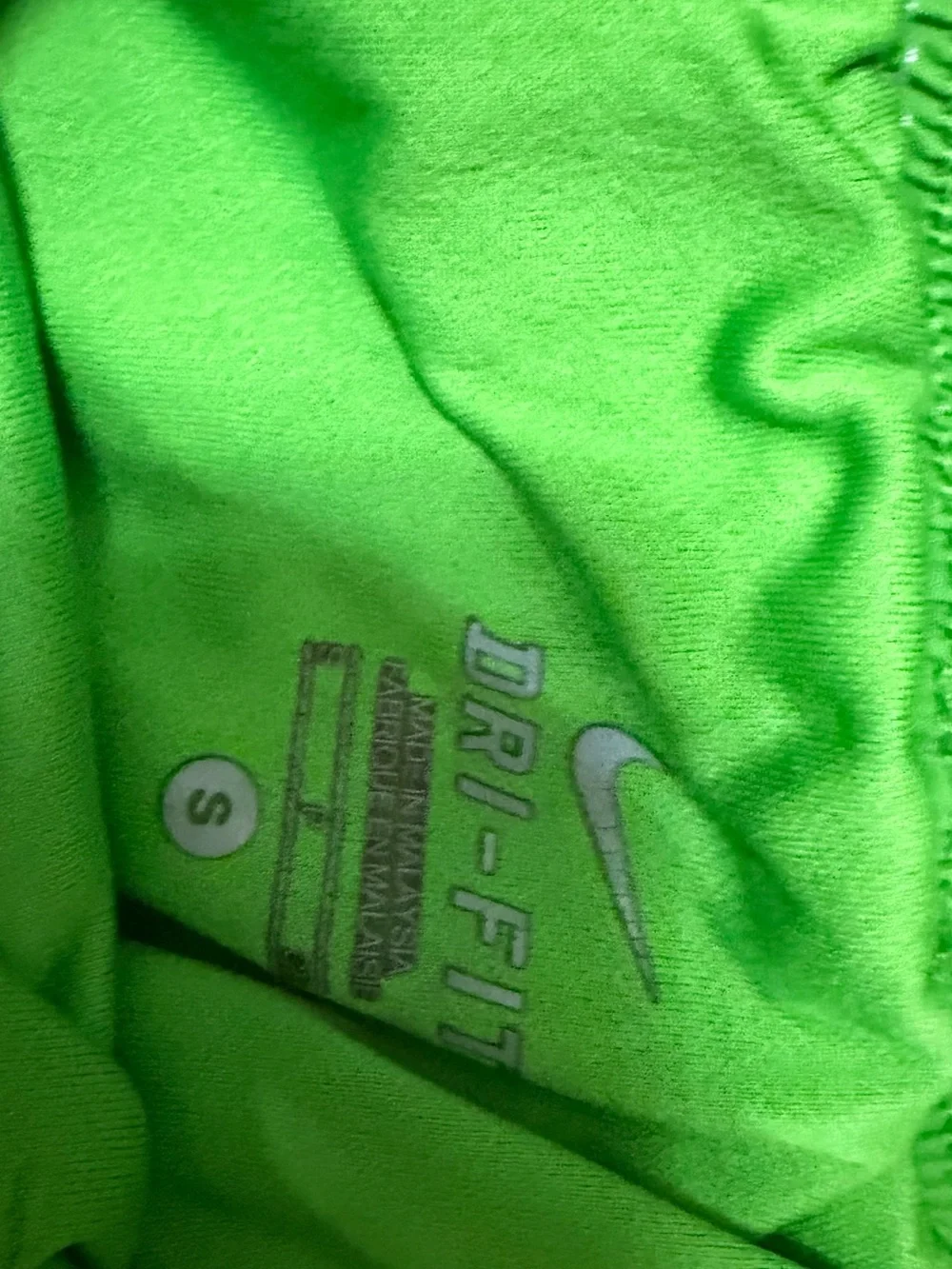 Nike Women's Lime Green Athletic Shorts with Black & Red Accents